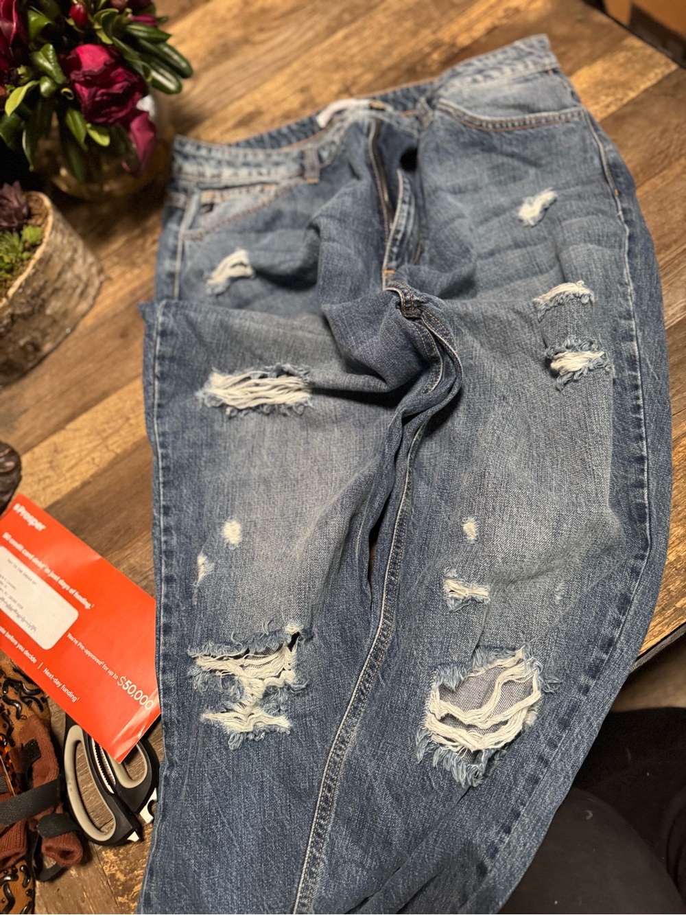 KanCan Distressed Light Blue Relaxed Fit Jeans